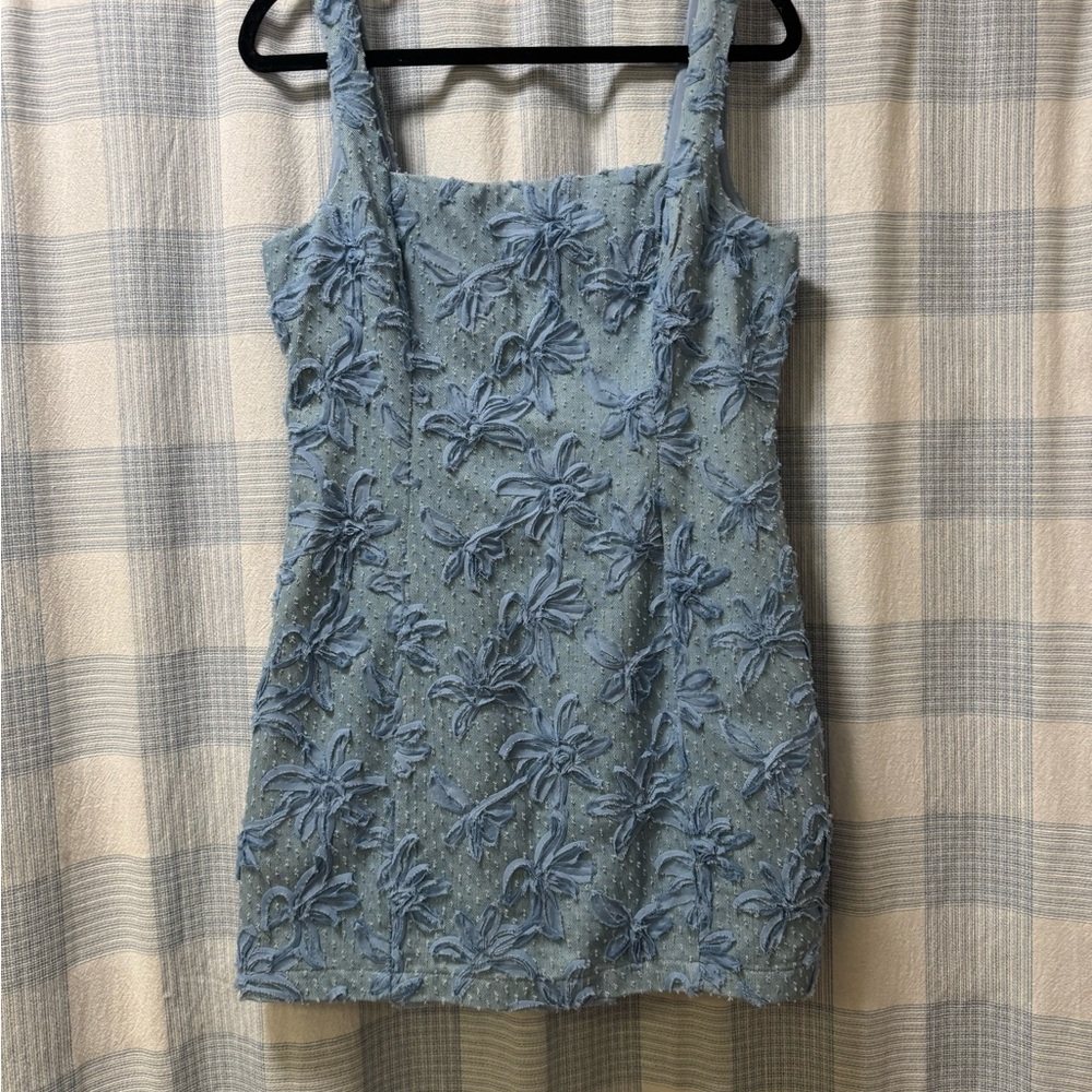 Denim Floral Mini Dress